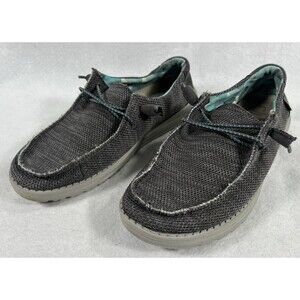 Hey Dude Women’s Wendy Sox Charcoal/Turquoise  Slip On Shoes Size 9
